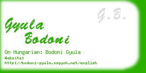 gyula bodoni business card